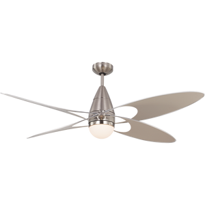 Butterfly 54" LED Ceiling Fan Brushed Steel with Silver ABS Blades Indoor/Outdoor