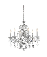 Load image into Gallery viewer, 25&quot; w Chrome Jules Crystal chandelier with 6 Lights