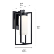 Load image into Gallery viewer, Drega LED 14 inch Black Outdoor Wall Mount, Small