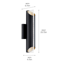 Load image into Gallery viewer, Astalis LED 20.75 inch Textured Black Outdoor Wall Sconce, Large