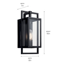 Load image into Gallery viewer, Goson 1 Light 16 inch Black Outdoor Wall Mount, Medium
