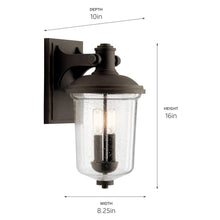 Load image into Gallery viewer, Harmont 2 Light 16 inch Olde Bronze Outdoor Wall Mount, Medium