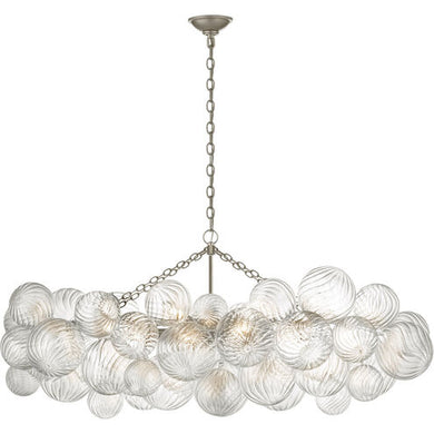 Julie Neill Talia LED 51 inch Burnished Silver Leaf Linear Chandelier Ceiling Light, Medium