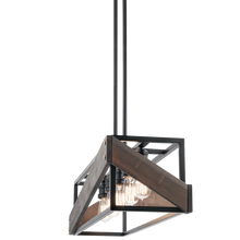 Load image into Gallery viewer, Black Fulton Cross 5 Light 37&quot; Wide Linear Chandelier with reclaimed wood