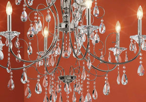 25" w Chrome Jules Crystal chandelier with 6 Lights