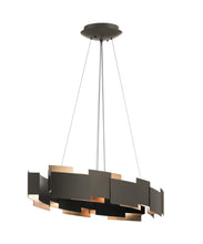 Load image into Gallery viewer, Satin Nickel Moderne 2 Light 34&quot; Wide LED Abstract Linear Chandelier (Also available in Olde Bronze and 27&quot; round)