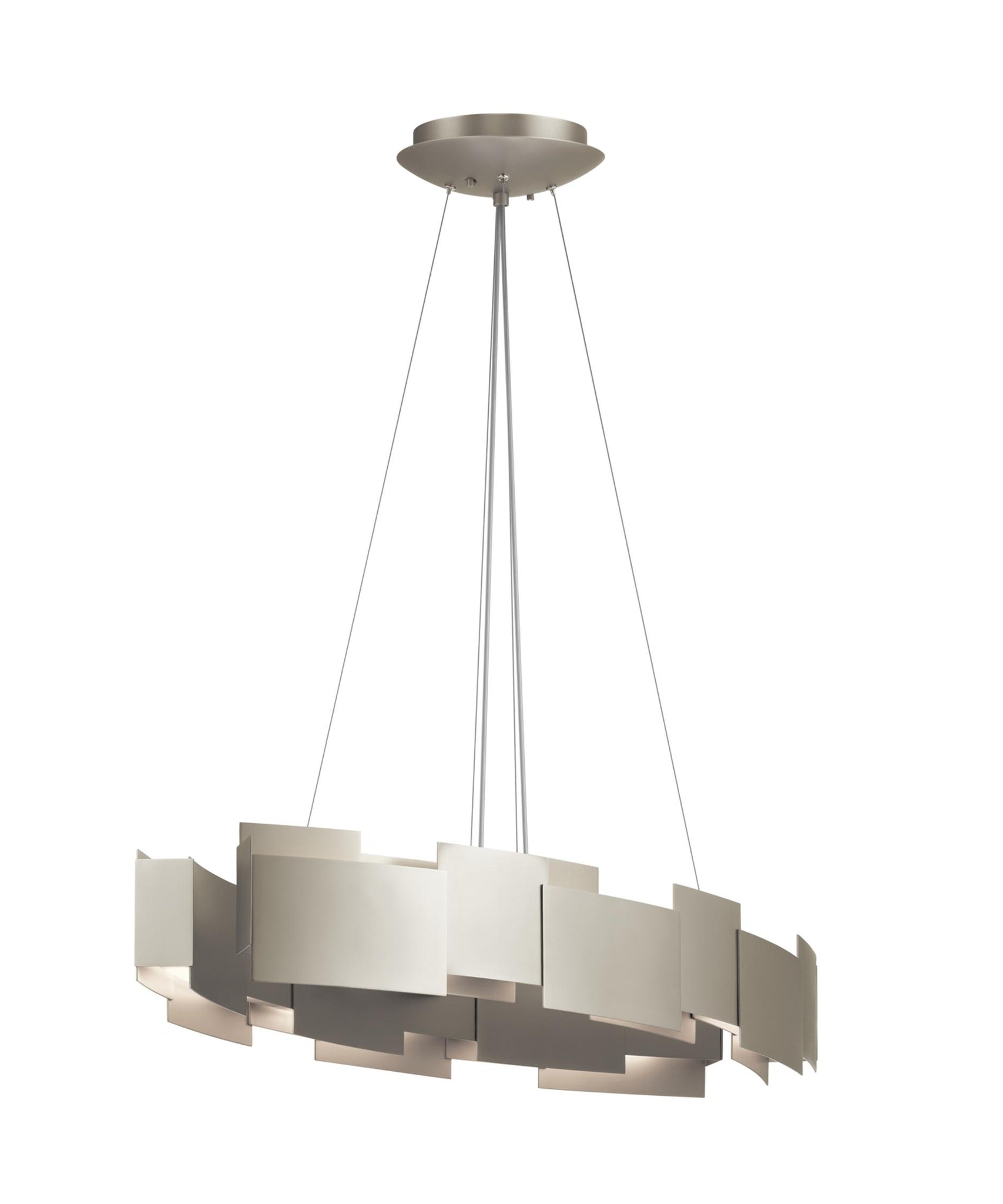 Satin Nickel ( Moderne 2 USA – Light Abstract Chandelier Wide Lighting Linear Quality 34\
